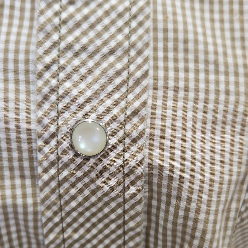 Banana Republic Men's Brown Checkered Button Down Shirt